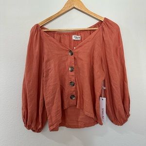 Crop top linen shirt
